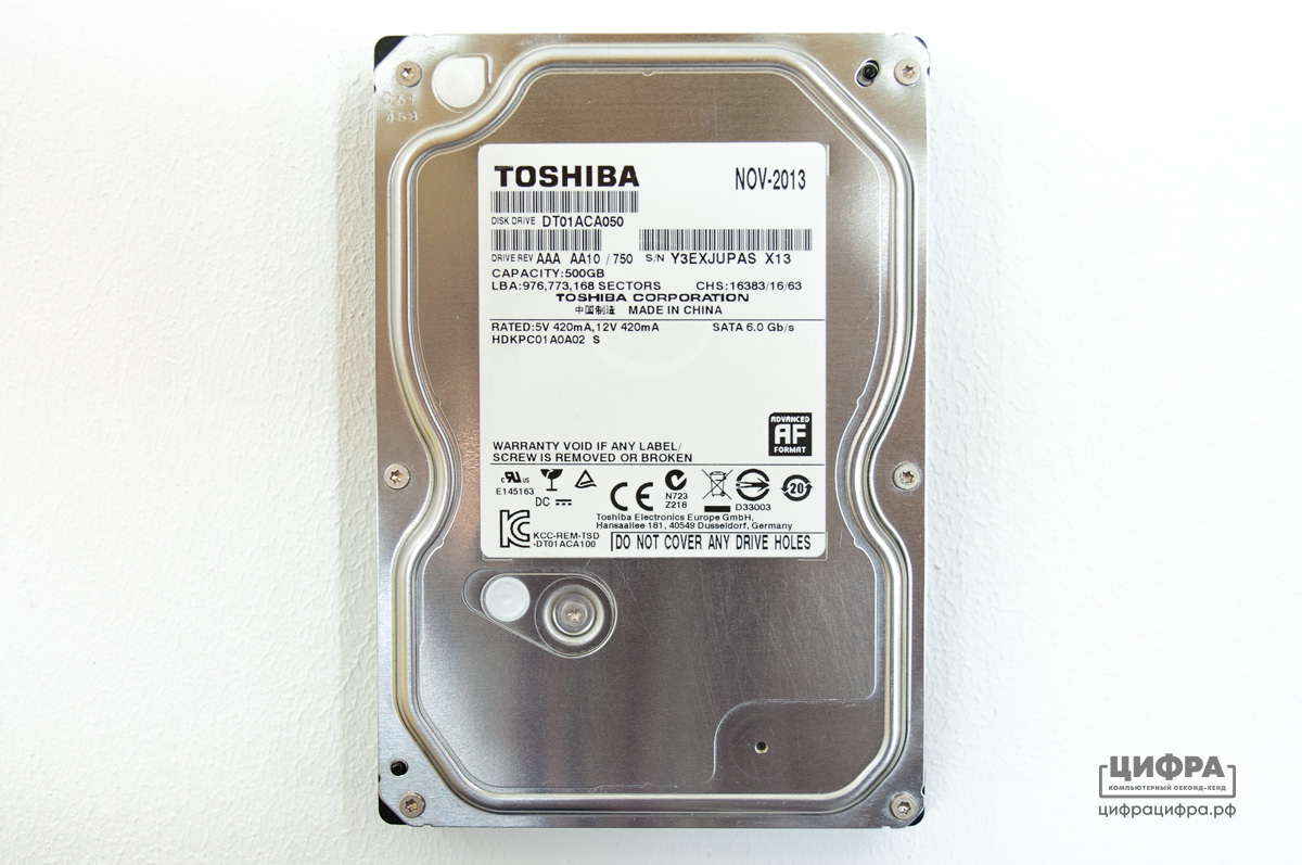 Купить жесткий диск SATA 500 GB Toshiba DT01ACA050 с гарантией и доставкой  по России в интернет-магазине Цифра-Цифра.рф